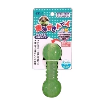 Гантель для собак Japan Premium Pet Dental Toy для массажа десен и чистки зубов в форме гантели зеленый